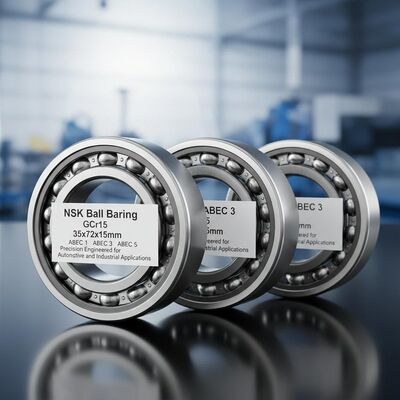 NSK Ball Bearing Chrome Steel (GCr15) 35x72x15mm ABEC 1, ABEC 3, ABEC 5 Precision Engineered for Automotive and Industrial Applications