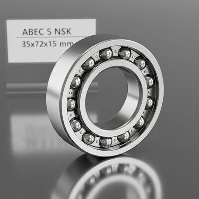 ABEC 5 NSK Precision Ball Bearing in Chrome Steel (GCr15) for High-Speed Applications, Size 35x72x15 mm